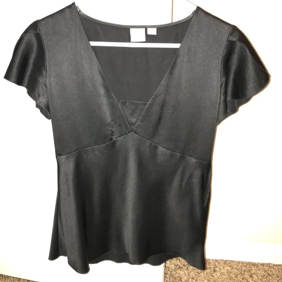 City DKNY Silk Black Top - Size 6 - Picture 1 of 9